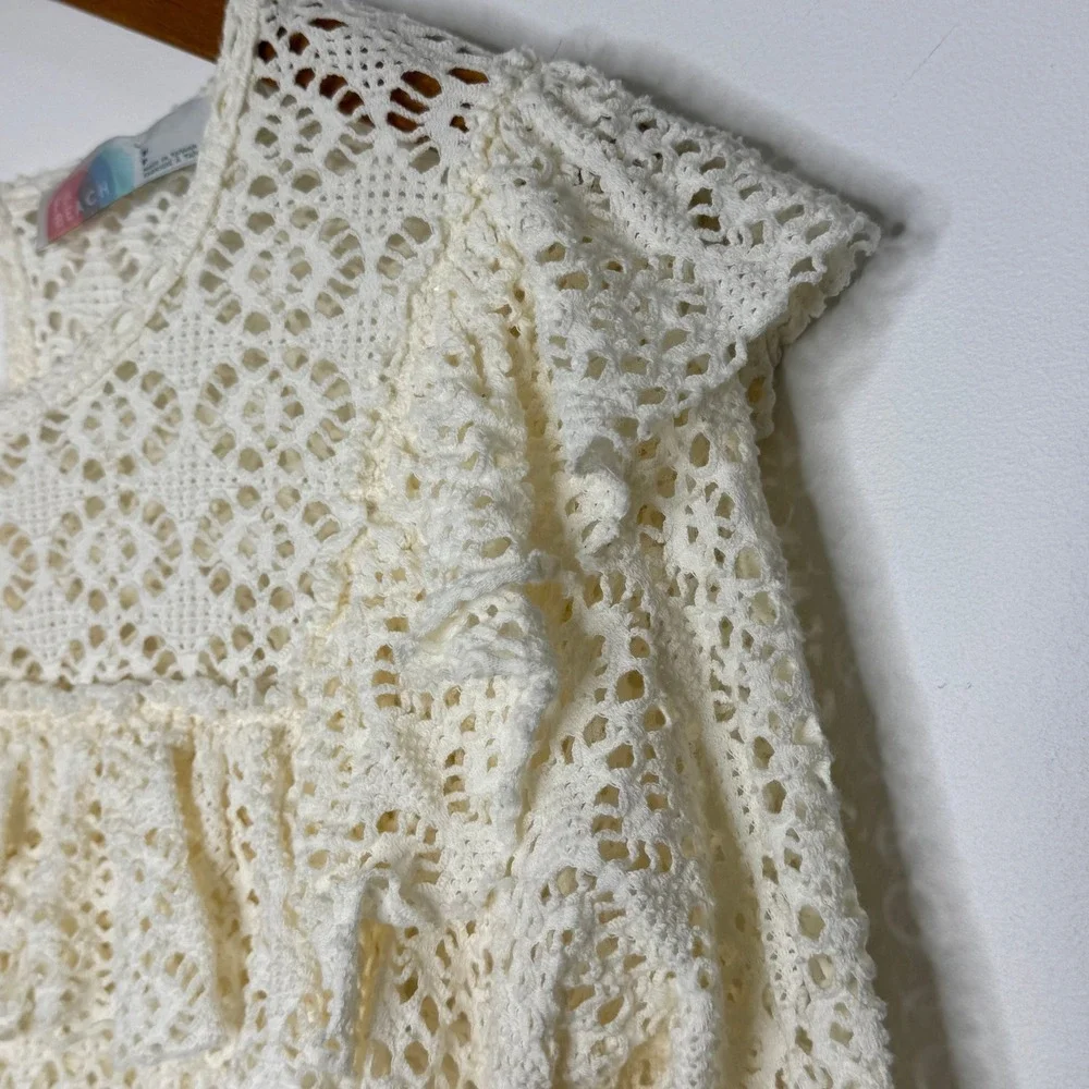 Free People‎ Beach Feel The Love Crochet Blouse